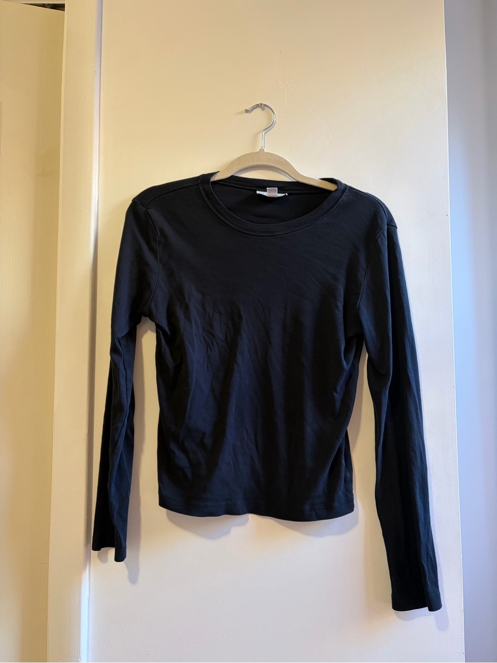 Topshop Black Crewneck Long Sleeve Tee